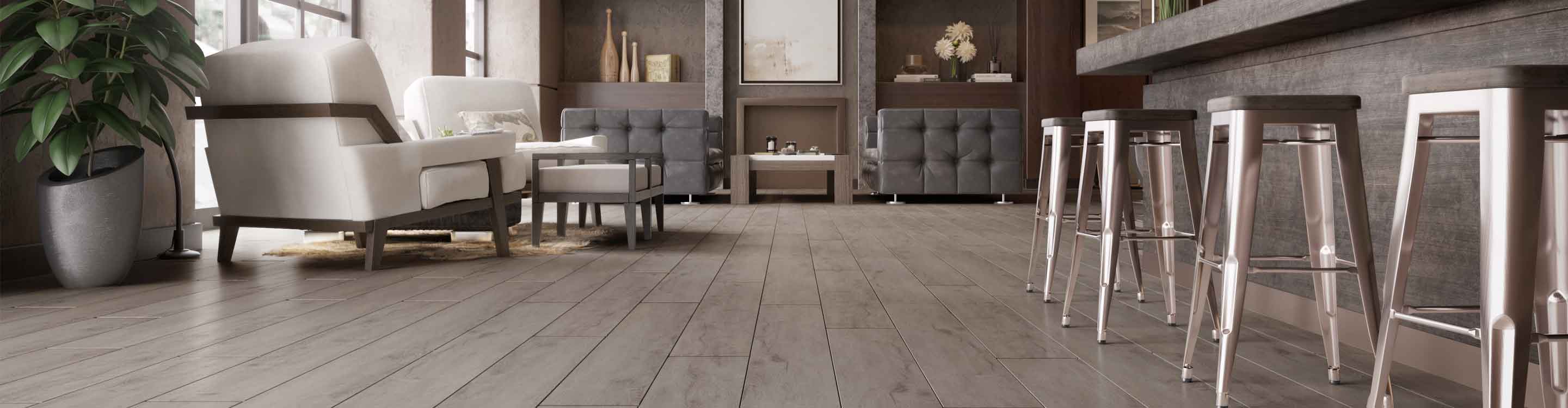 wood-look commercial flooring in a hotel